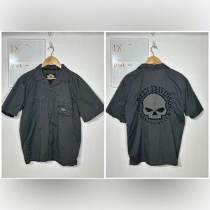 Harley-Davidson Charcoal Black Skull Work Shirt